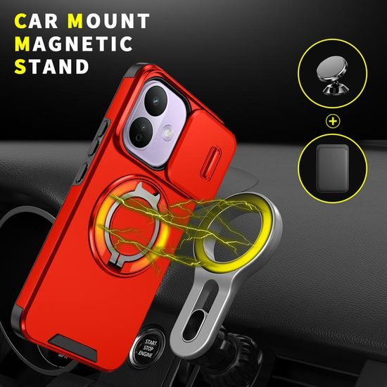 Camslide Stand obal, Xiaomi Redmi Note 17 Pro 5G / Note 17 Pro Max 5G, červený
