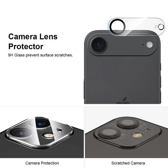 JP Mega Pack Σκληρυμένων Γυαλιών, 3 γυαλιά για τηλέφωνο με εφαρμοστή + 2 γυαλιά για φακό, iPhone Air