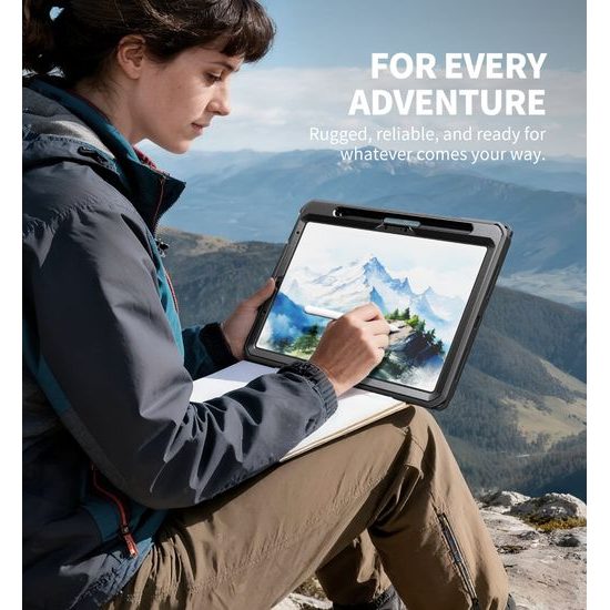 Dexnor 360 Περιστρεφόμενη θήκη, iPad Air 11, μαύρη