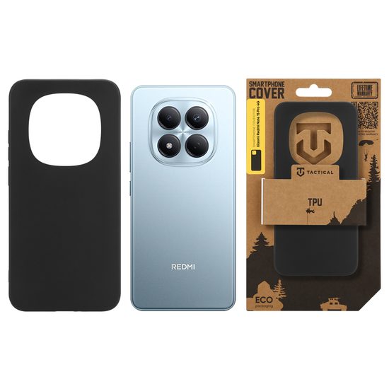 Tactical TPU Hoesje voor Xiaomi Redmi Note 15 Pro 4G - Transparant Siliconen Case - Zwart