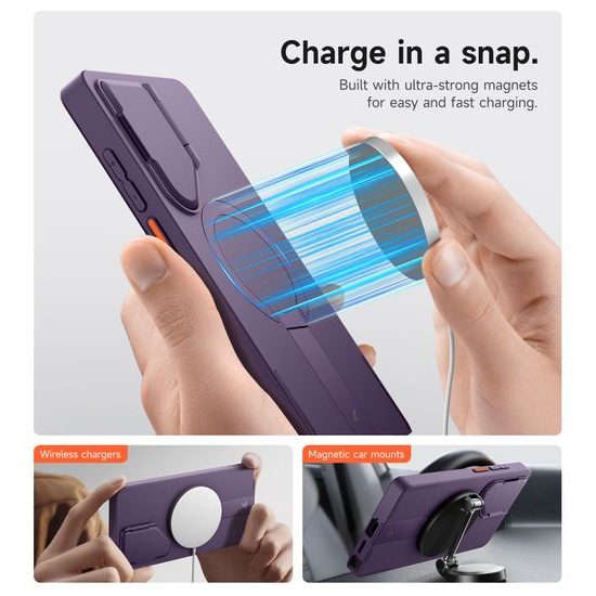 Suritch MagSafe Kickstand Camprotector maska za Samsung Galaxy S25 Ultra, ljubičasta