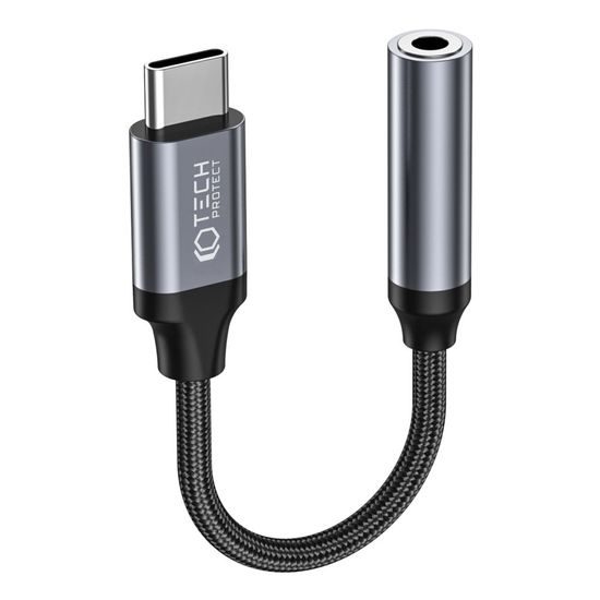 Tech-Protect UltraBoost adapter USB-C - Jack 3,5 mm, črn