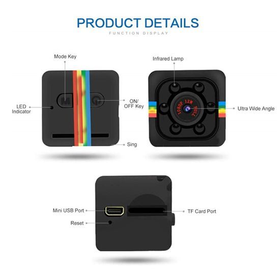 Μίνι Webcam FULL HD B4-SQ11 1080P, Μαύρη