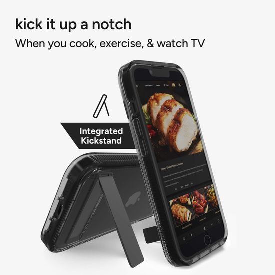 ZAGG Santa Cruz Kickstand προστατευτικό κάλυμμα, iPhone 13 / 14 / 15 / 16e / 17e, μαύρο