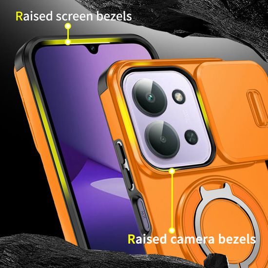 Custodia Camslide Stand, Xiaomi Redmi 15C, arancione