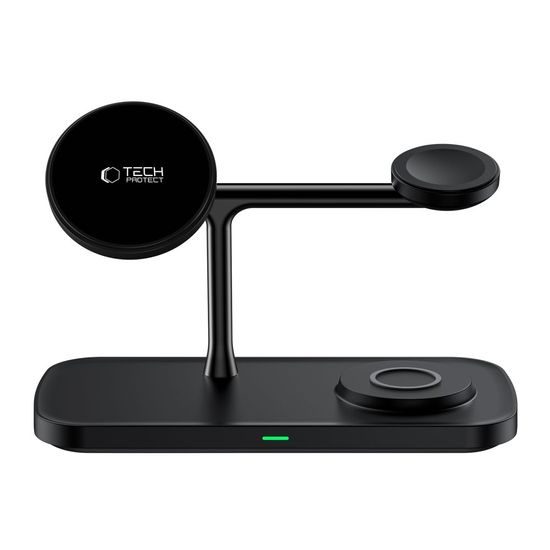 Tech-Protect QI15W-A45 3σε1 Ασύρματος Φορτιστής MagSafe, Μαύρος