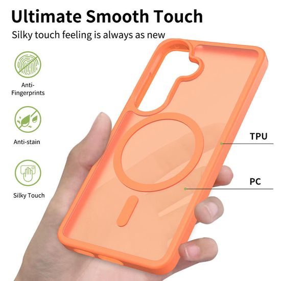 JP MagFit Colour MagSafe θήκη με μαγνήτη N52, Samsung Galaxy S26 Plus, πορτοκαλί