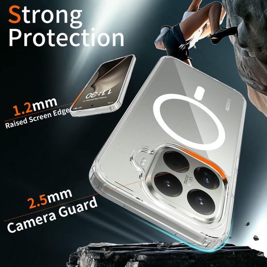 Husă transparentă Magsafe, Xiaomi 15T Pro, transparent