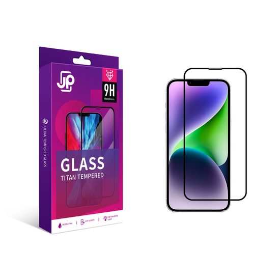 JP Titan extra zaščitno kaljeno steklo, iPhone 14 Pro, črno