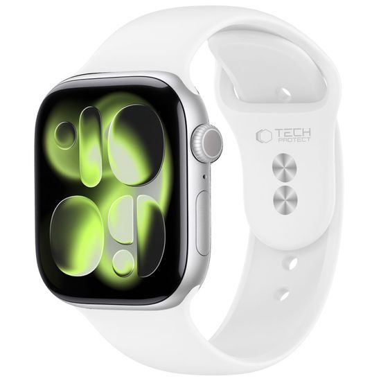 Tech-Protect silikoonrihm Apple Watch 8 / 9 / 10 / 11 / 12 / SE / Ultra (40 / 41 / 42 mm) – valge