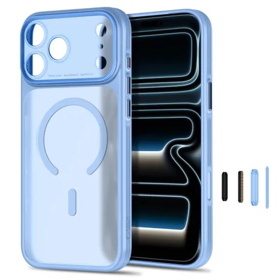 iPhone 17 Pro Max / 18 Pro Max vāciņš – Tech-Protect MagPrime MagSafe CC – zils