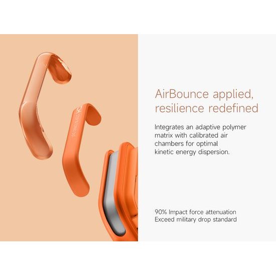 Husă Suritch AirBounce Bumper MagSafe cu Suport și Protecție Cameră, iPhone 17 Pro Max / 18 Pro Max, portocaliu