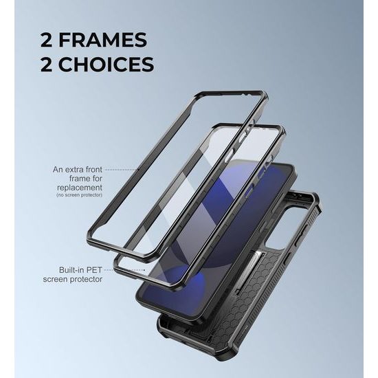 Dexnor 360 Kickstand Camprotector θήκη Samsung Galaxy S24 FE, μαύρη