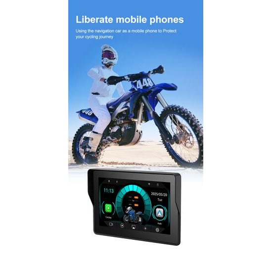 5" Motociklistički zaslon s prednjom i stražnjom kamerom, GPS navigacijom i CarPlay / Android Auto (IP67)