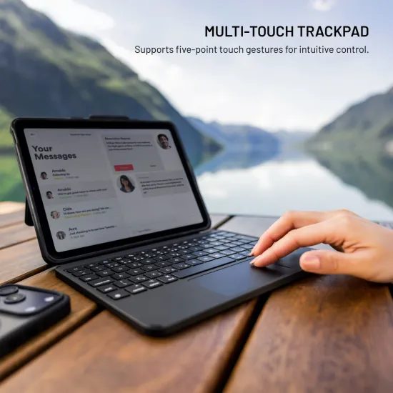 Tok USB-C billentyűzettel FIXED Typee Enduro, Apple iPad 10.9 2022 / iPad 11 2025, CZ, fekete