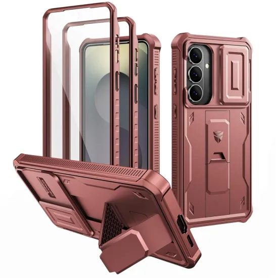 Dexnor 360 Kickstand Camprotector калъф Samsung Galaxy S26 Plus, бордо