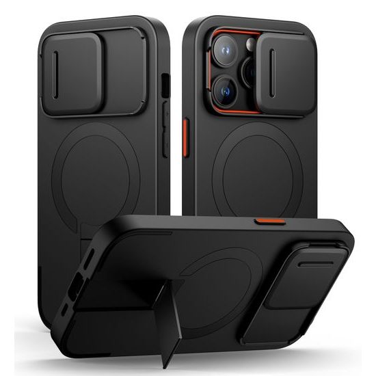 Suritch MagSafe Kickstand Camprotector Hülle iPhone 14 Pro, schwarz