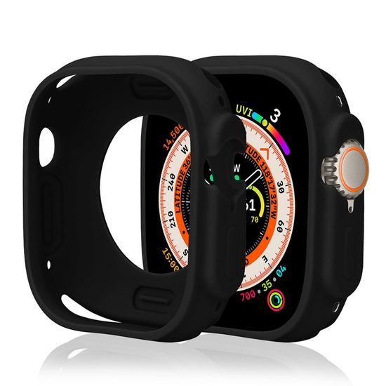 Θήκη σιλικόνης, Apple Watch Ultra 1 / 2, 49 mm, μαύρη