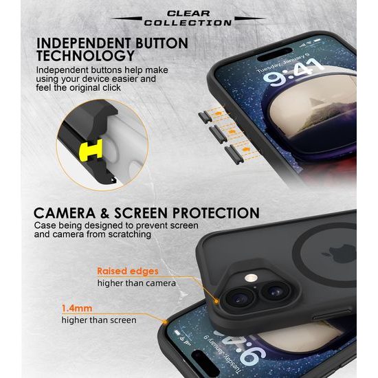 Θήκη JP MagFit MagSafe με πιστοποιητικό 3M SGS, iPhone 17, μαύρο