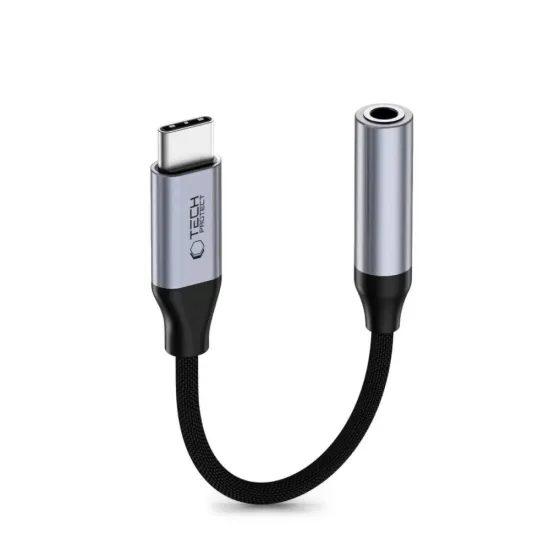 Tech-Protect UltraBoost αντάπτορας USB-C - Mini Jack 3,5 mm, γκρι