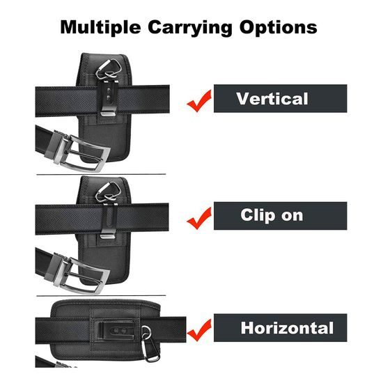 Techsuit Outdoorová brašna na telefon se zavěšením na opasek, XXL, 17,5 x 10 x 2,5 cm, 7", černá (TWB1)