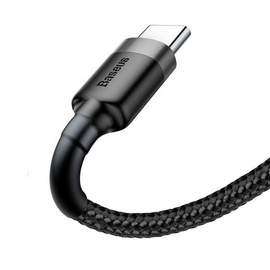 Baseus Cafule kábel, USB-C, szürke-fekete, 2 m (CATKLF-CG1)