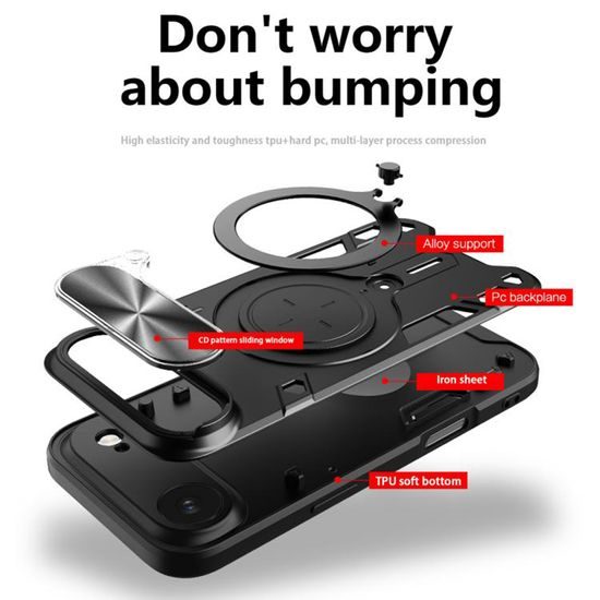 Techsuit CamGuard Pro, iPhone Air, μαύρο