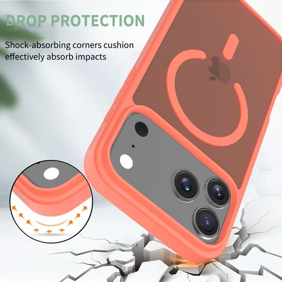 JP MagFit Colour MagSafe θήκη με μαγνήτη N52, iPhone 17 Pro Max, πορτοκαλί