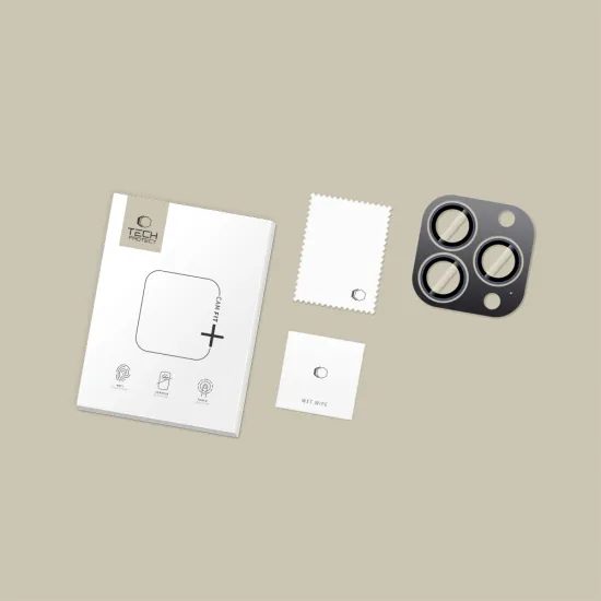 Tech-Protect Camring Fit+, προστατευτικό τζάμι για φακό κάμερας, iPhone 14 Pro / Max / 15 Pro / Max / 16 Pro / Max / 17 Pro / Max, σκούρο μπλε