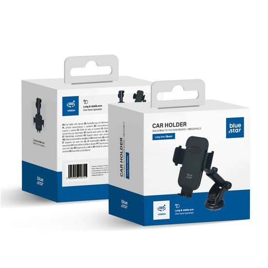 BlueStar Long Arm Classic suport pentru parbriz, negru