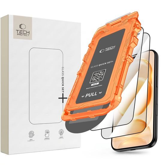 Tech-Protect Tvrzené sklo Quick Set+, iPhone 17 Pro / 18 Pro, μαύρο, 2 τεμάχια