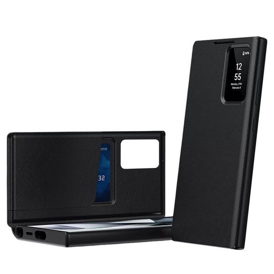 Techsuit SmartView Schutzhülle für Samsung Galaxy S26 Ultra - Flip Case mit Smart View Fenster - Schwarz