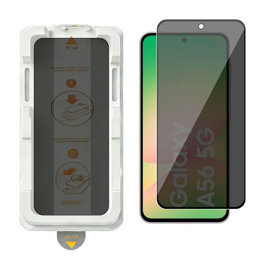 Wency Magic Box Privacy 5D Σκληρυμένο Γυαλί με Εύκολη Εφαρμογή, Samsung Galaxy A56, Μαύρο