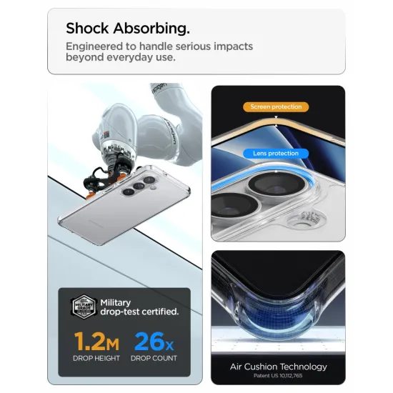 Spigen Ultra Hybrid custodia per cellulare, Samsung Galaxy S26 Plus, Crystal Clear