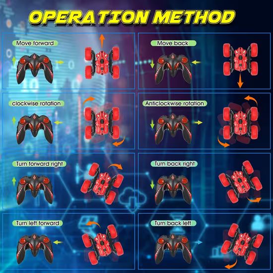 Voltenick Διπλής Όψης Στunt RC Τηλεκατευθυνόμενο Αυτοκίνητο, Κόκκινο