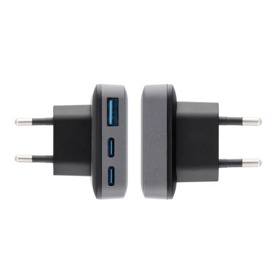 Forcell F-Energy Ultra Slim Oplader VT-47 - 2x USB-C + USB-A - 4A - 65W - Grijs