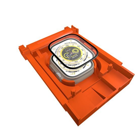 Σετ 2 Σκληρυμένων Γυαλιών PMMA με Εφαρμοστήρα, Apple Watch 7 / 8 / 9, 45 mm, μαύρα