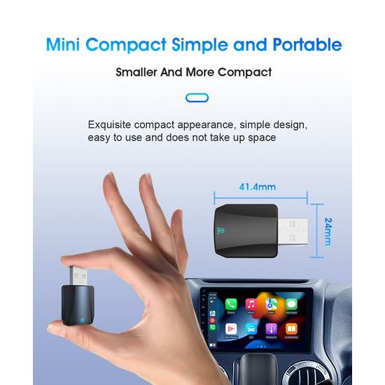 Ασύρματος Προσαρμογέας για CarPlay και Android Auto, Plug & Play, ABS, CA15