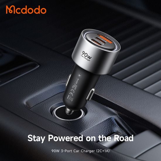 Mcdodo KFZ-Ladegerät CC-3110 für Auto - 2x USB-C / USB - 90W Schnellladegerät - 12-24V - Schwarz