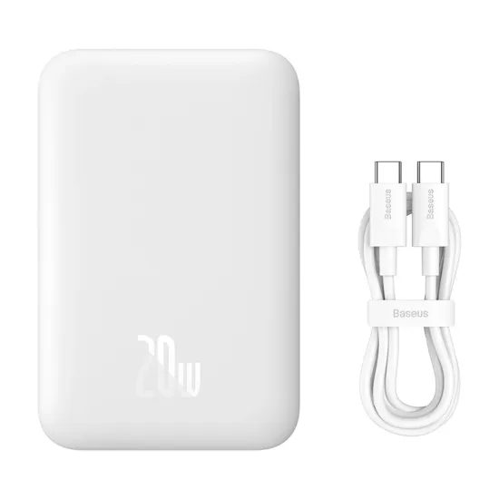 Baseus Magnetic 20W Mini Powerbank 6000mAh USB-C, λευκό