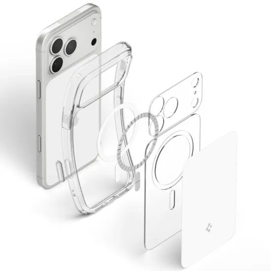 Spigen Ultra Hybrid "T" Mag s MagSafe, iPhone 17 Pro / 18 Pro, biely