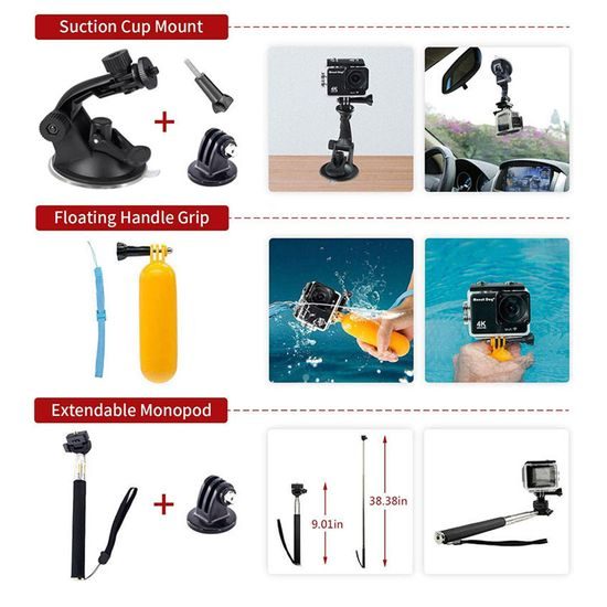 Techsuit Σετ αξεσουάρ CamQuest 15σε1 (SA15) για action camera GoPro