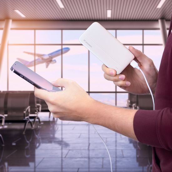 Wozinsky WPBWE1 PowerBank Li-Po, 10000mAh, 2x USB, λευκό