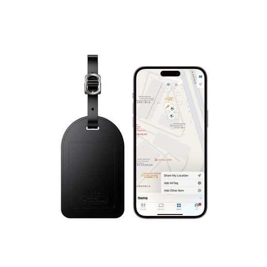Hoco E91H Sledilnik za prtljago kompatibilen z Apple Find My, črn