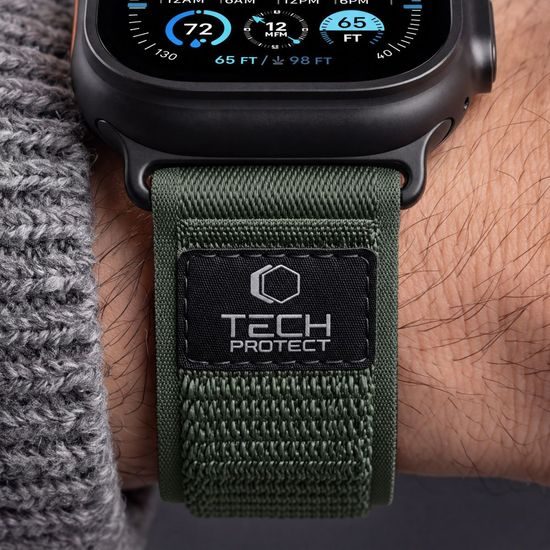Tech-Protect Nylon Elite Apple Watch 8 / 9 / 10 / 11 / 12 / SE / Ultra (44 / 45 / 46 / 49) mm, zeleno-oranžový