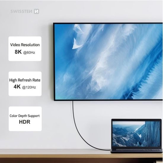 Swissten USB-C auf USB-C Kabel - USB 4.0 Datenkabel - 240W Schnellladekabel - 40 Gb/s - 0,5 m - Schwarz