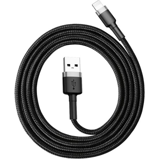 JP nylonový kabel USB na Lightning, 1 metr, černý
