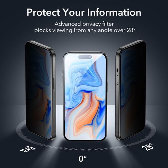 ESR privatnost Zaštitno kaljeno staklo, iPhone 15