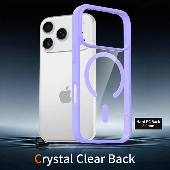 JP MagFit Clear MagSafe θήκη με μαγνήτη N52, iPhone 17 Pro, μωβ