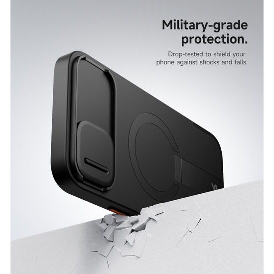Suritch MagSafe Kickstand Camprotector θήκη iPhone 14 Plus / 15 Plus, μαύρη